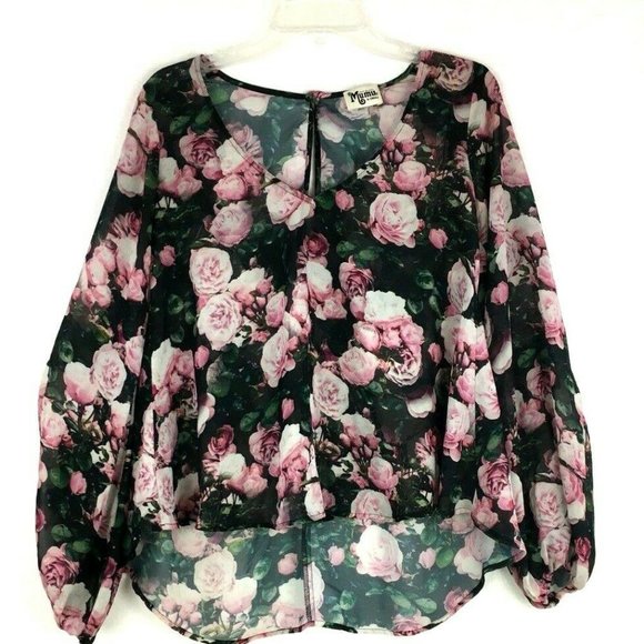 SHOW ME YOUR MUMU womens szXS Rose floral blouse - Picture 1 of 11